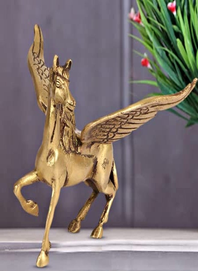 ARTVARKO حصان بيغاسوس طائر من النحاس الأصفر من ARTVARKO، قطعة ديكور منزلية ومكتبية مميزة، لون ذهبي، 6 بوصات. - Image 1